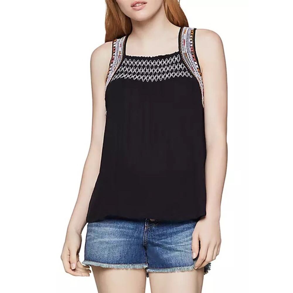 NWOT BCBGeneration Embroidered Black White Tank Top Small